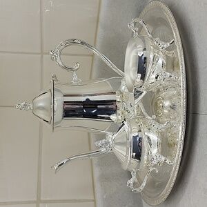 Silver-Plated Coffee Set with Tray